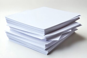 Pile of pristine white paper, conceptual blank canvas for creativity and ideas