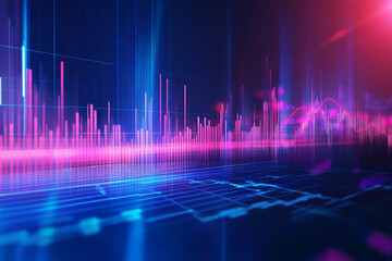 A vivid abstract display charts and graphs generated with AI