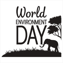 Obraz premium silhouette World Environment Day on white background 