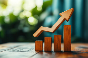 Perspective view of stock market growth business investing and data concept generated with AI