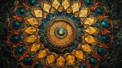 Ornate Golden Ceiling Design