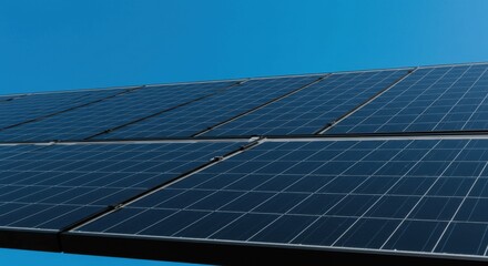 Sleek Black Monocrystalline Solar Panels Under a Sunny Sky