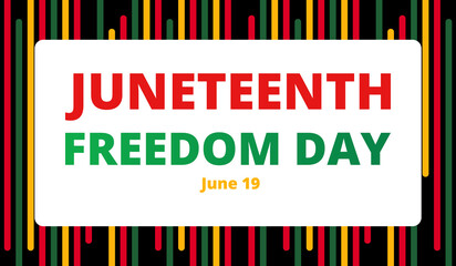Juneteenth Freedom Day with Stripes Abstract Background for banner, postcard, flyer design.