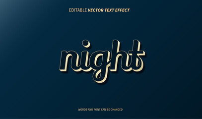 night editable text effect