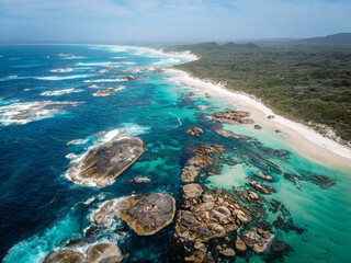 blue and clear water at a coastline in australia