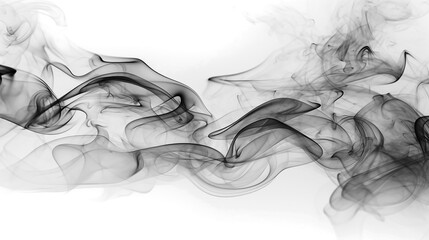 black smoke or fog isolated on white background.	