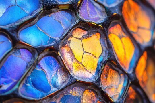 A vibrant glass vase showcasing an array of dazzling colors in intricate patterns.