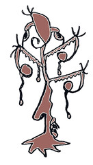 Mutant monter hand drawn isolated illustration