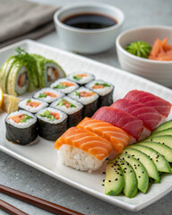 sushi and chopsticks