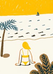 Obraz premium woman on the beach