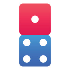 Gradient color icon, illustration for Casino, cube, dice.