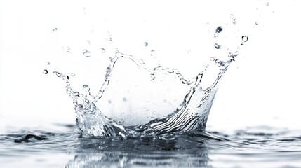 Water Splash Close-Up White Background