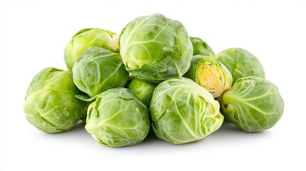 Fresh Green Brussels Sprouts Vegetable Pile Healthy Food Organic Produce Vitamin Rich Dietary Supplement Natural Ingredient Cooking Ingredient        