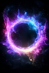 Obraz premium Cosmic Ring Nebula, swirling energy, dark space