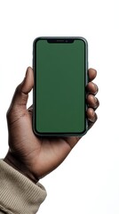 Smartphone Technology with Green Screen for Social Media and Communication in Modern Lifestyle