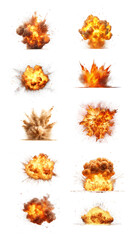 PNG explosion element set, transparent background