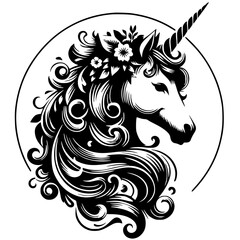 Elegant unicorn silhouette