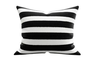 Stylish black and white striped throw pillow enhances modern decor in a cozy living space