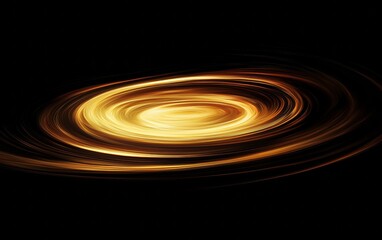 Spinning golden vortex in a cosmic setting showcases the beauty of celestial motion and energy