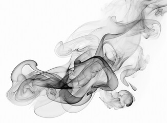 black smoke or fog isolated on white background.	
