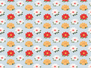 vector illustration of a seamless pattern of a bouquet of flowers