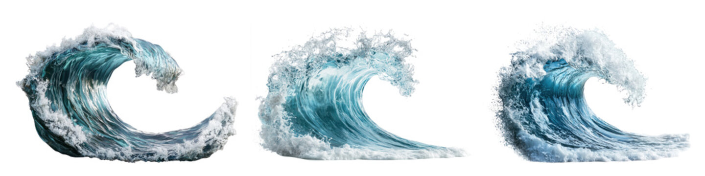 PNG Dynamic ocean waves crashing, element set on transparent background