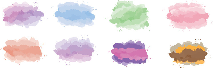 Obraz premium Colorful Cloud-Like Shapes with Watercolor Texture