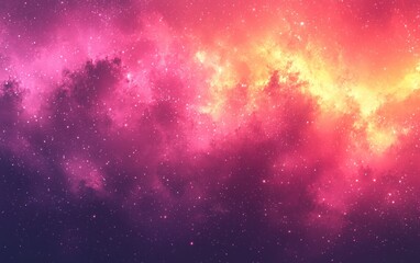 Naklejka premium Vibrant cosmic scene showcasing colorful nebulae and twinkling stars in space