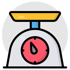 A flat design icon of lab scale