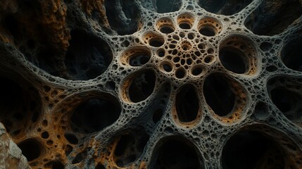 Abstract fractal stone texture, dark background