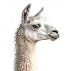 Obraz premium Llama Portrait: Iconic White Fur Mammal in Natural Mountain Habitat – Eco Tourism & Sustainable Farming Highlight