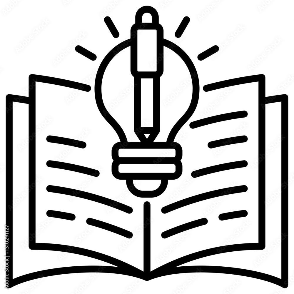 Poster learning line icon