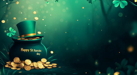 St. Patrick's Day Magical Pot of Gold with Leprechaun Hat