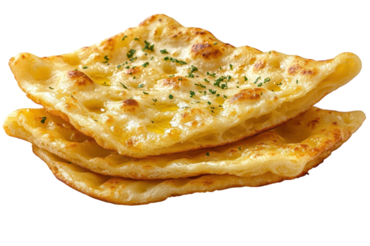 Savory flatbread with golden crust and herbs served in a traditional style for a delicious meal