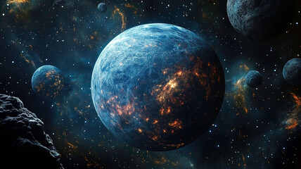 Planet with spa concept, ideal for futuristic and relaxation themes