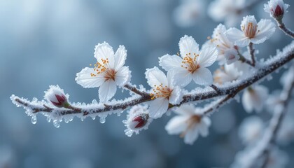 winter season envelops nature with its tranquil and otherworldly ambiance, as snow blankets surroundings in a peaceful and mystical display of white and gray