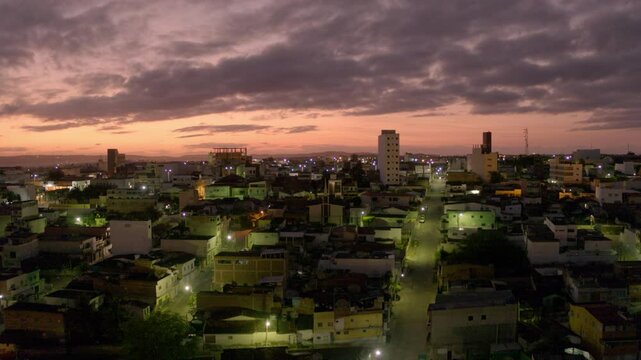 Surubim Aerial Night View - Sunset Over the City
