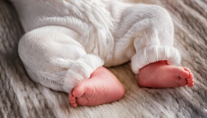 cute little newborn baby feet in close-up
