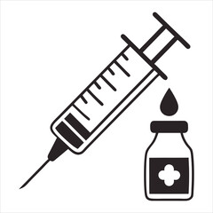  vaccine solid icon on white background