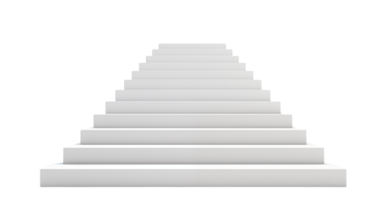 White Staircase Ascending to Success Modern Architecture Clean Design Empty Steps Upward Movement