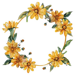 Obraz premium PNG Marigold frame art asteraceae sunflower.