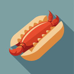 Vibrant lobster on a bun with a muted background, perfect for seafood lovers
