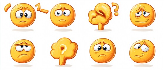 Fototapeta premium Professional Yellow Thinking Emoji for WhatsApp and Emoticon Usage
