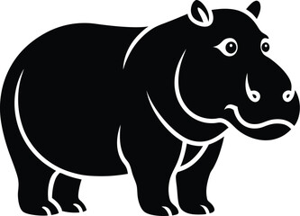 Hippopotamus silhouette vector 
