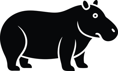 Hippopotamus silhouette vector 