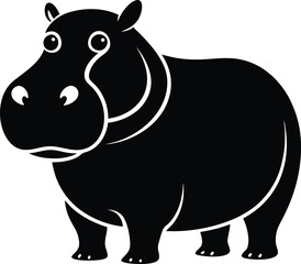 Hippopotamus silhouette vector 