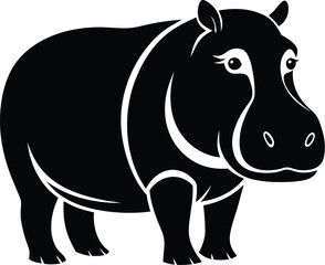 Obraz premium Hippopotamus silhouette vector 