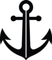 Anchor icon vector  silhouette
