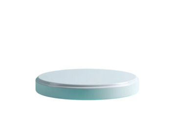 Empty Light Blue Cylinder Podium On Transparent Background, PNG