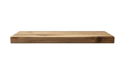 Empty Rustic Brown Wooden Shelf on Transparent Background, PNG